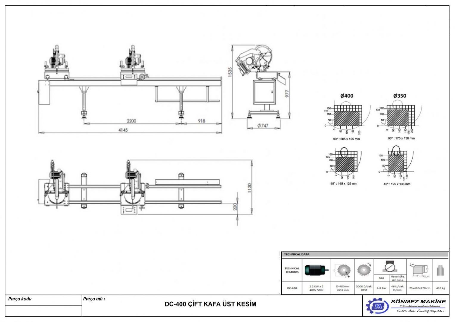 DOUBLE CUTTING MACHINE ( HYDRO PNEUMATIC ) DC 400 DC 400