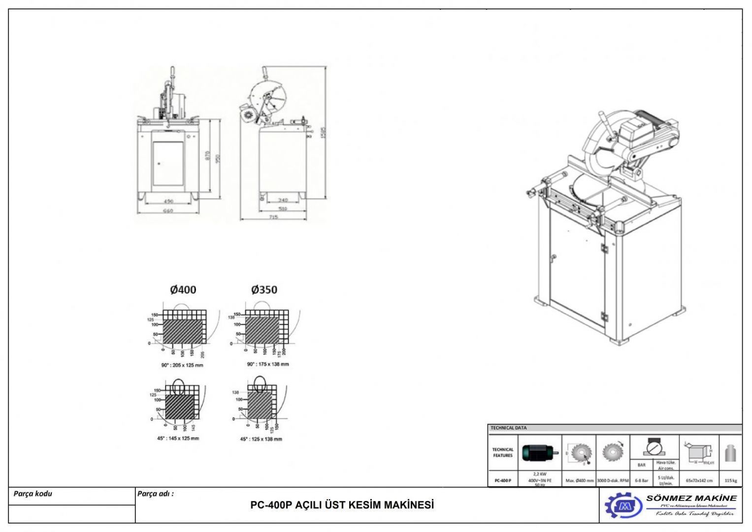 MANUAL ANGULAR CUTTING MACHINE PC 400P PC 400P