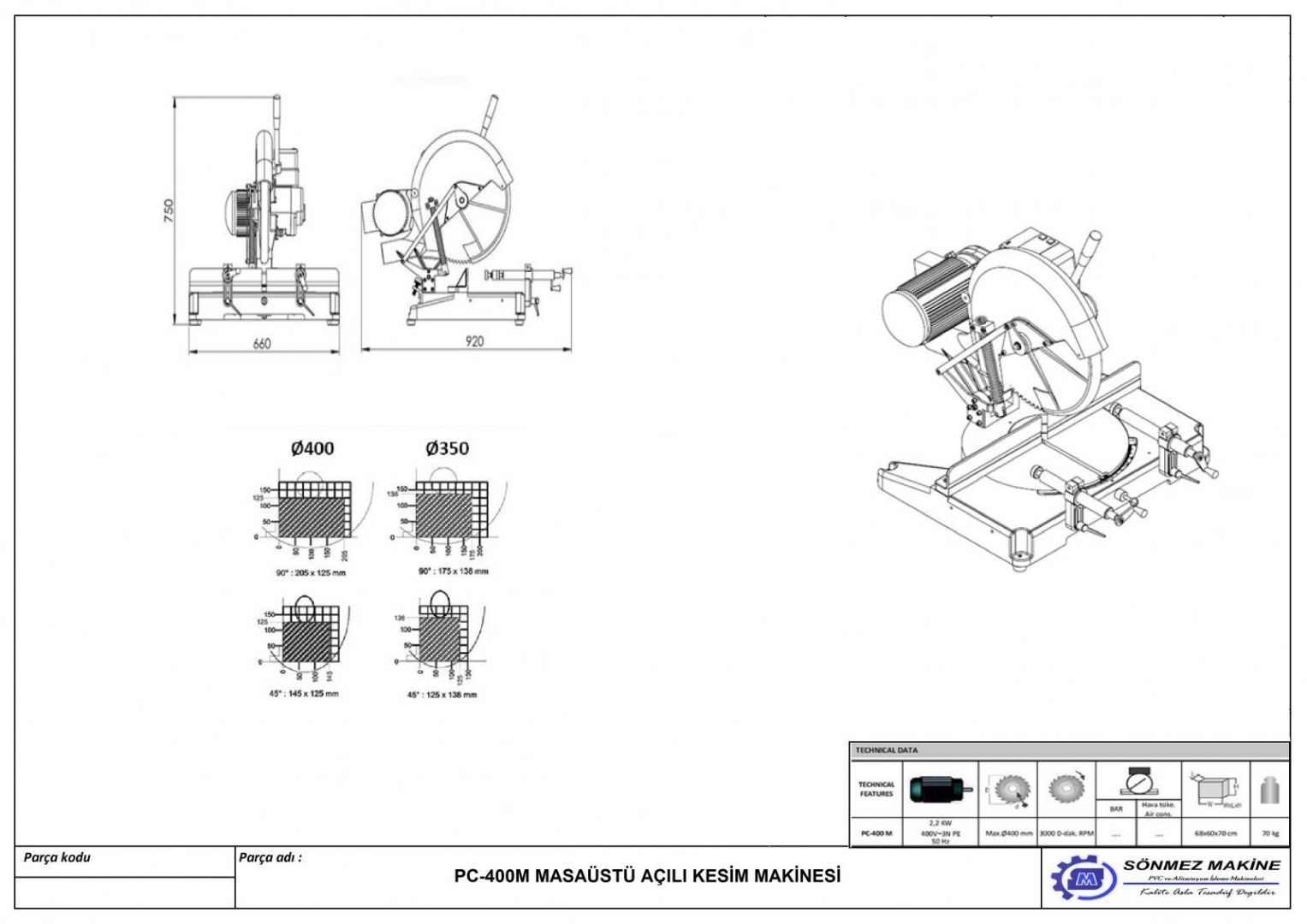 PORTABLE ANGULAR CUTTING MACHINE PC400M PC400M