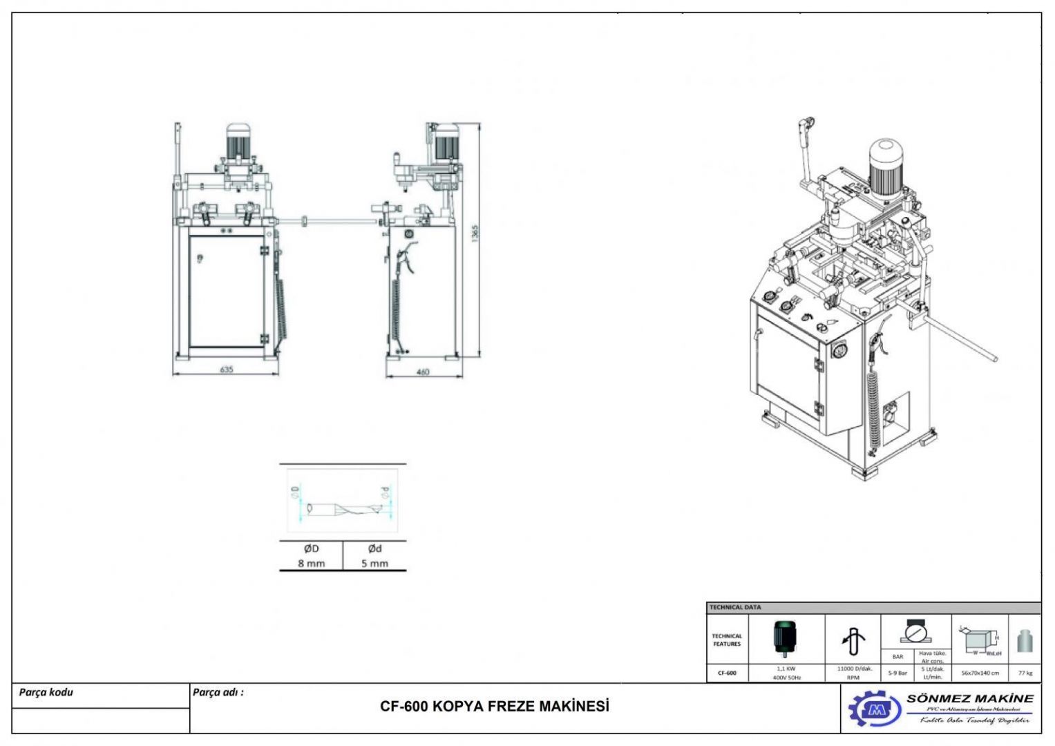 COPY MILLING MACHINE CF600-AL CF600-AL